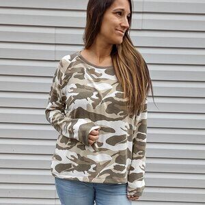 NEW! Camo Lounge Top + Nursing Top with Snap Shoulders - XS (0-4)